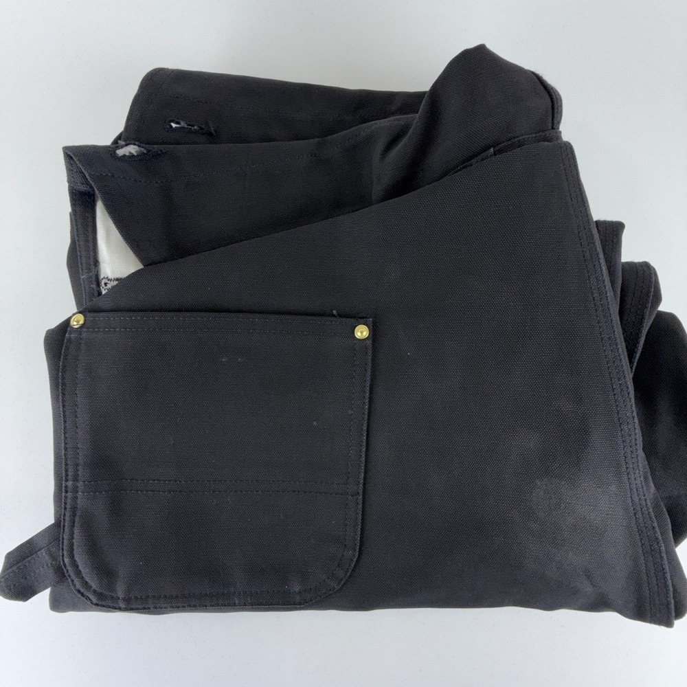 Carhartt Double Knees Duck Bibs Overalls Mens 46x28 R01 BLK Black NWT NOS